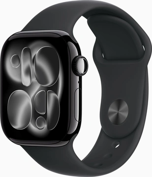 Apple Watch Series 11 (GPS) 42mm aluminium diamond black with sport wristlet S/M black