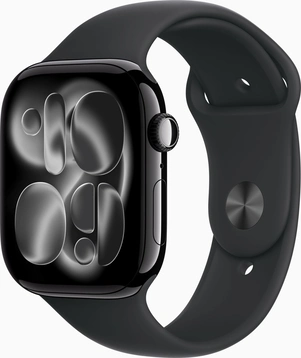 Apple Watch Series 11 (GPS) 46mm aluminium diamond black with sport wristlet S/M black