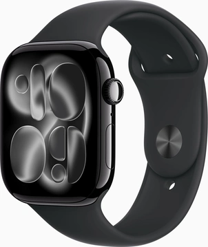 Apple Watch Series 11 (GPS) 46mm aluminium diamond black with sport wristlet M/L black