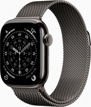 Apple Watch Series 11 (GPS + cellular) 42mm Titan slate with Milanaise-Wristlet slate
