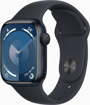 Apple Watch Series 9 (GPS) 41mm aluminium midnight with sport wristlet M/L midnight