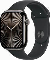 Apple Watch Series 10 (GPS + cellular) 46mm Titan slate with sport wristlet S/M black