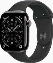 Apple Watch Series 11 (GPS + cellular) 46mm Titan slate with sport wristlet M/L black