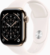 Apple Watch Series 11 (GPS + cellular) 42mm Titan gold with sport wristlet M/L blassrosa