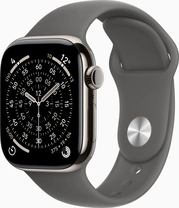 Apple Watch Series 11 (GPS + cellular) 42mm Titan natural with sport wristlet S/M stone grey