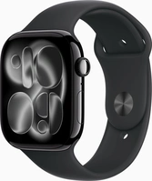 Apple Watch Series 11 (GPS) 46mm aluminium diamond black with sport wristlet S/M black