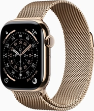 Apple Watch Series 11 (GPS + cellular) 42mm Titan gold with Milanaise-Wristlet gold