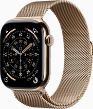 Apple Watch Series 11 (GPS + cellular) 46mm Titan gold with Milanaise-Wristlet S/M gold
