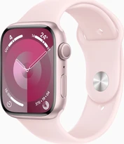 Apple Watch Series 9 (GPS) 45mm aluminium rose red with sport wristlet S/M light pink