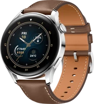 Huawei Watch 3 Classic silver with leather bracelet brown