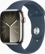 Apple Watch Series 9 (GPS + cellular) 45mm stainless steel silver with sport wristlet M/L sturmblau