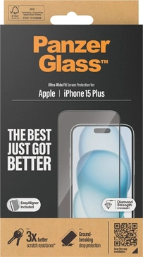 PanzerGlass ultra wide Fit with EasyAligner для Apple iPhone 15 Plus