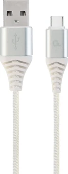 Gembird Premium cotton Braided Type-C USB Charging And Data cable 2.0m white
