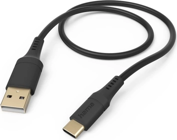 Hama кабель для зарядки flexible USB-A/USB-C 1.5m силіконовий black
