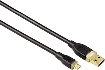 Hama micro USB-2.0 cable, gold-plated, double shielded, 1.80m, black