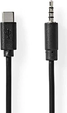 Nedis USB-C adapter USB 2.0 USB-C plug/3.5mm plug nickel-plated 1.00m black