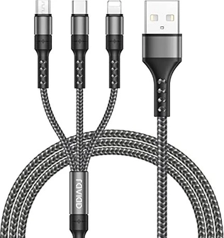 Raviad 3in1 USB кабель для зарядки grey