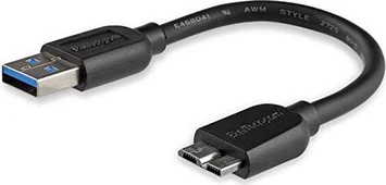 StarTech 15cm slim SuperSpeed USB 3.0 A on Micro B cable St/St black