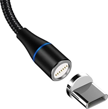 YSJJZRL magnetic charging cable USB type-C LED 1m black