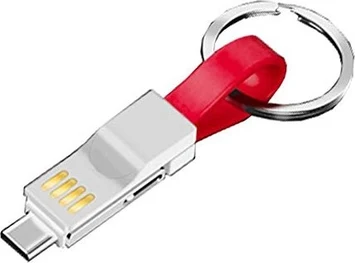 Zonfer Keychain Charging cable magnetic 3in1 USB Type-C red