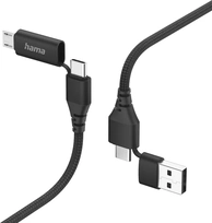 Hama 4in1 Multi-кабель для зарядки USB-C and USB-A - USB-C and micro USB 1.5m black