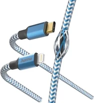 Hama charging cable reflective USB-C/Lightning 1.5m nylon blue