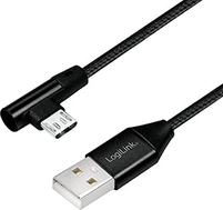 LogiLink USB 2.0 кабель USB-A plug to micro USB-B plug 90° angle 0.3m black