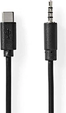 Nedis USB-C adapter USB 2.0 USB-C plug/3.5mm plug nickel-plated 1.00m black