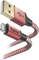 Hama кабель для зарядки reflective USB-A/Lightning 1.5m нейлоновий red