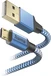 Hama кабель для зарядки reflective USB-A/micro USB 1.5m нейлоновий blue