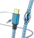 Hama кабель для зарядки reflective USB-A/micro USB 1.5m нейлоновий blue