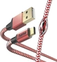 Hama кабель для зарядки reflective USB-A/USB-C 1.5m нейлоновий red
