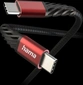 Hama кабель для зарядки extreme USB-C/USB-C 1.5m нейлоновий black/red