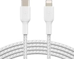 Belkin BoostCharge Braided USB-C to Lightning кабель 2.0m white