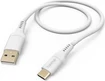 Hama charging cable flexible USB-A/USB-C 1.5m silicone white