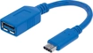 Manhattan SuperSpeed USB-C connection кабель USB 3.2 Gen 1 type C-plug type A-socket 0.15m blue