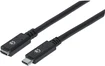 Manhattan SuperSpeed+ USB-C extension cable 0.5m black