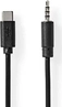 Nedis USB-C adapter USB 2.0 USB-C plug/3.5mm plug nickel-plated 1.00m black