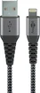 Wentronic Lightning to USB-A textile cable with metal plugn 0.5m grey/silver