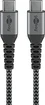 Wentronic USB-C to USB-C textile cable with metal plugn 0.5m grey/silver