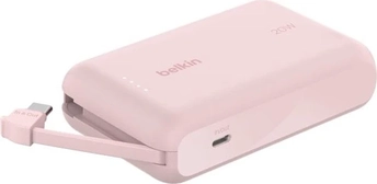 Belkin BoostCharge 10K 20W with integrated cable pink