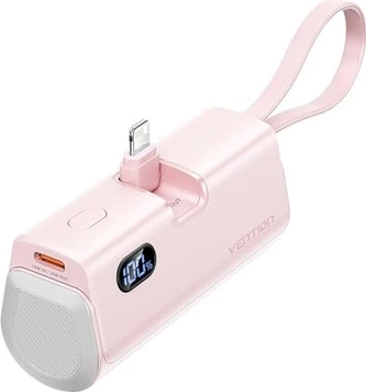Vention Power bank 4800mAh (Lightning Interface/USB-C cable) pink