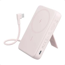 Anker Zolo Power bank (10K, magnetic, built-In USB-C cable) pink