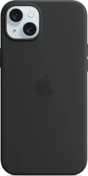 Apple silicone case with MagSafe для iPhone 15 Plus black