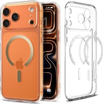 Spigen Ultra hybrid (MagFit) для Apple iPhone 17 Pro clear золотий