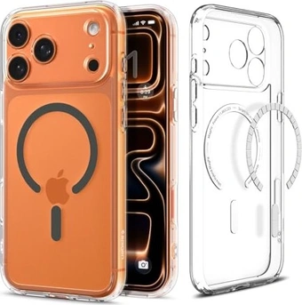 Spigen Ultra hybrid (MagFit) для Apple iPhone 17 Pro clear graphite