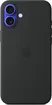 Apple silicone case with MagSafe для iPhone 16 Plus black