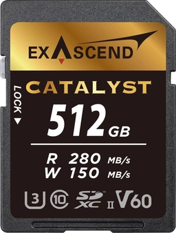 Exascend Catalyst R280/W150 SDXC 512GB, UHS-II U3, Class 10