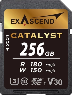 Exascend Catalyst R180/W150 SDXC 256GB, UHS-I U3, Class 10