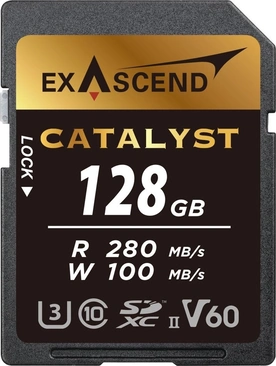 Exascend Catalyst R280/W100 SDXC 128GB, UHS-II U3, Class 10